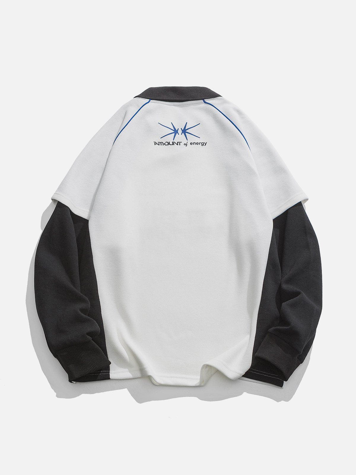 Eprezzy® - Monogrammed Polo Collar Sweatshirt Streetwear Fashion - eprezzy.com