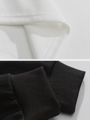 Eprezzy® - Monogrammed Polo Collar Sweatshirt Streetwear Fashion - eprezzy.com
