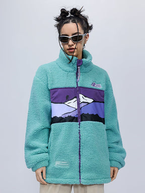Eprezzy® - Mountains Patchwork Sherpa Coat Streetwear Fashion - eprezzy.com