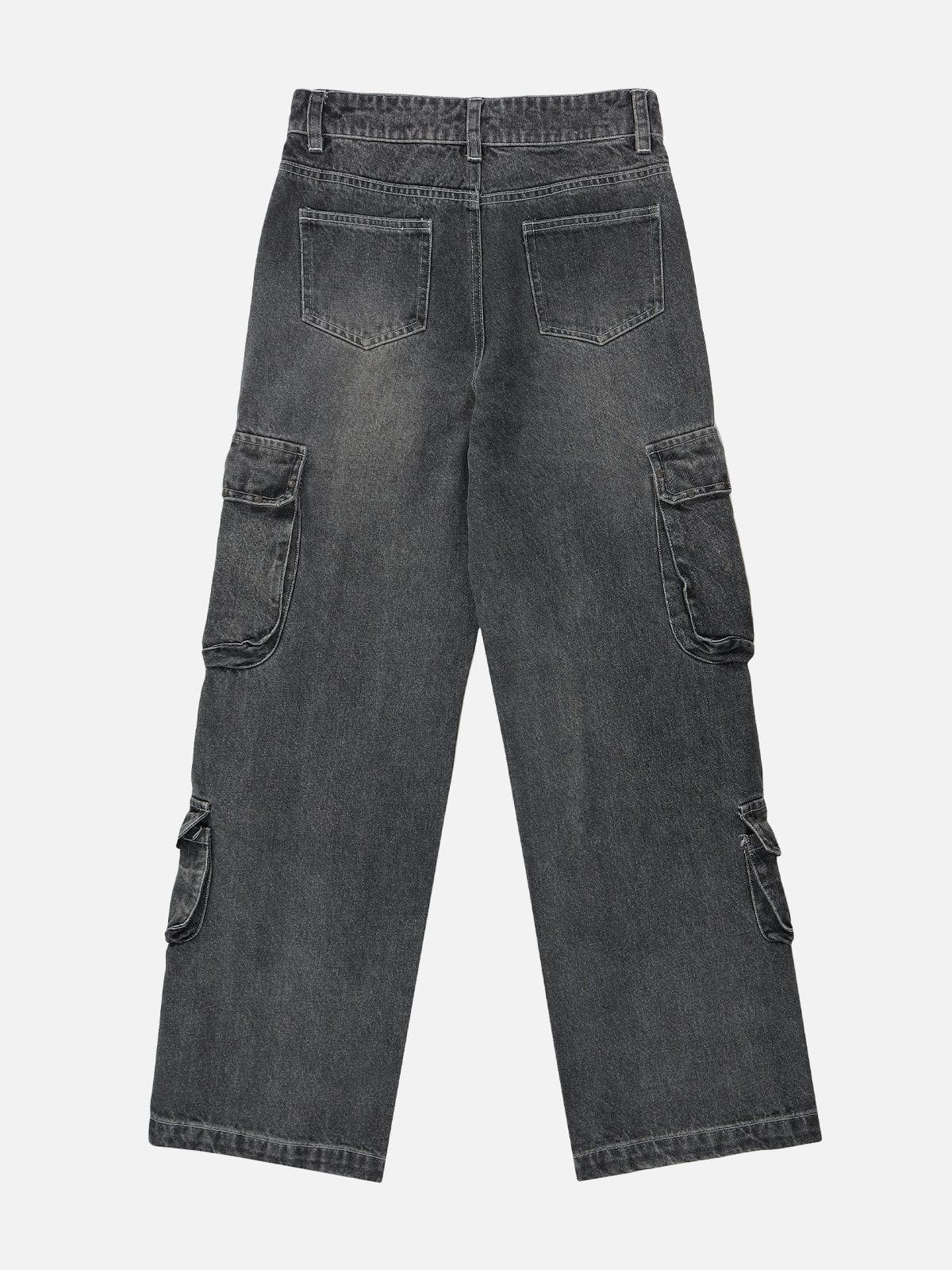 Eprezzy® - Multi-pocket Washed Design Jeans Streetwear Fashion - eprezzy.com