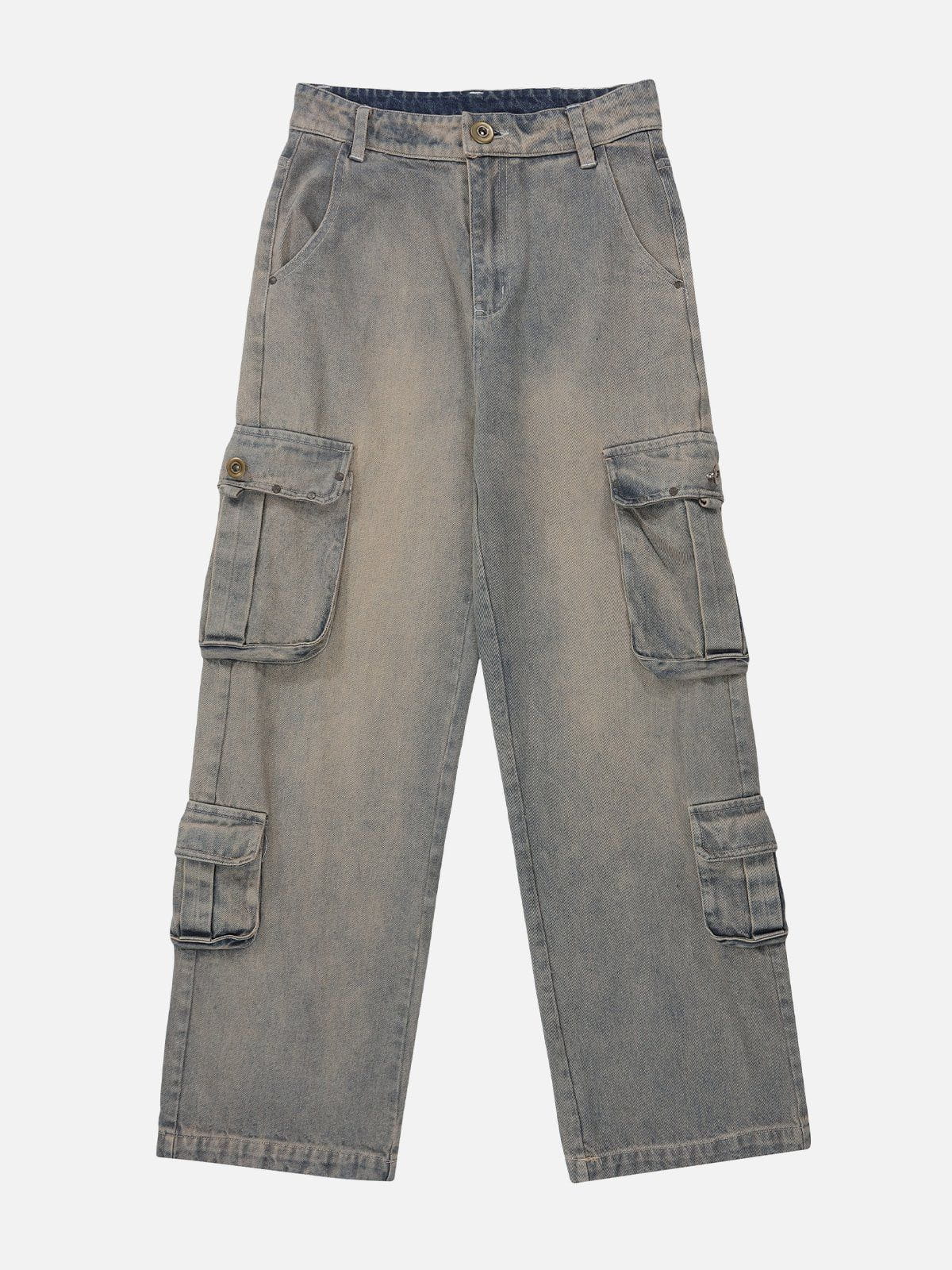 Eprezzy® - Multi-pocket Washed Design Jeans Streetwear Fashion - eprezzy.com