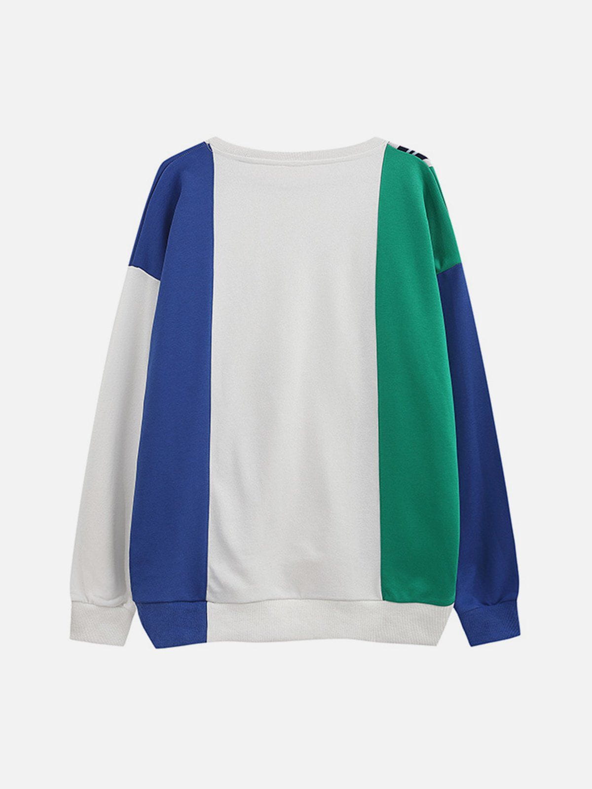 Eprezzy® - Multicolor Panel Stripe Sweatshirt Streetwear Fashion - eprezzy.com