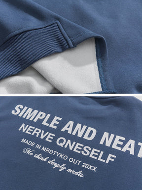Eprezzy® - Neckline Stitching Letters Sweatshirt Streetwear Fashion - eprezzy.com