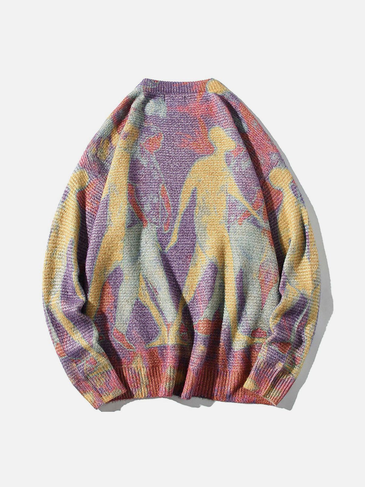 Eprezzy® - Neon Color Block Knit Sweater Streetwear Fashion - eprezzy.com