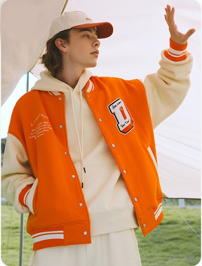 Eprezzy® - Orange DHORM Baseball Jacket Streetwear Fashion - eprezzy.com