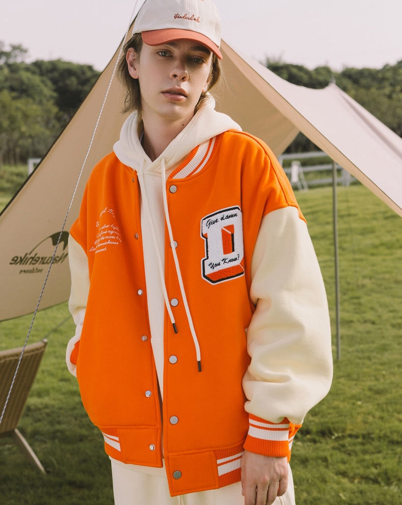 Eprezzy® - Orange DHORM Baseball Jacket Streetwear Fashion - eprezzy.com