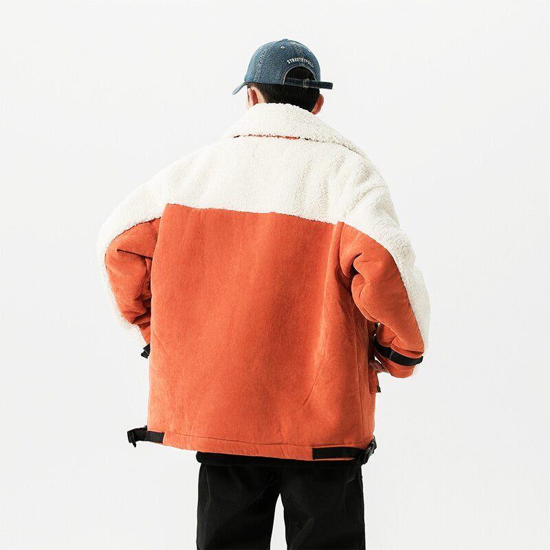 Eprezzy® - Orange Wool Jacket Streetwear Fashion - eprezzy.com