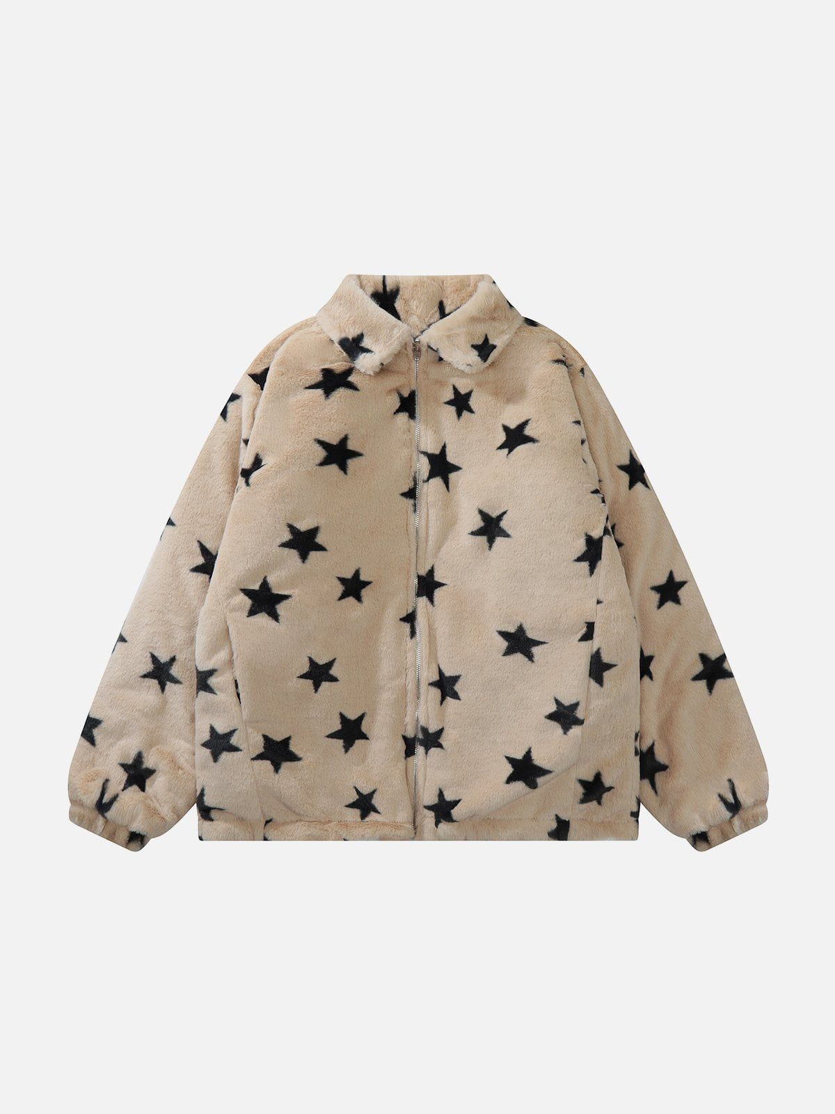 Eprezzy® - Oversized Star Print Reversible Sherpa Coat Streetwear Fashion - eprezzy.com