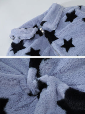 Eprezzy® - Oversized Star Print Reversible Sherpa Coat Streetwear Fashion - eprezzy.com