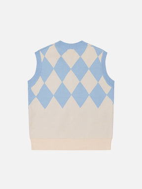 Eprezzy® - PLAID Color Matching Sweater Vest Streetwear Fashion - eprezzy.com