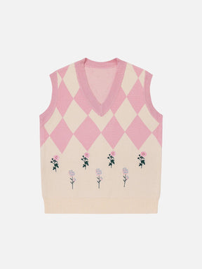 Eprezzy® - PLAID Color Matching Sweater Vest Streetwear Fashion - eprezzy.com