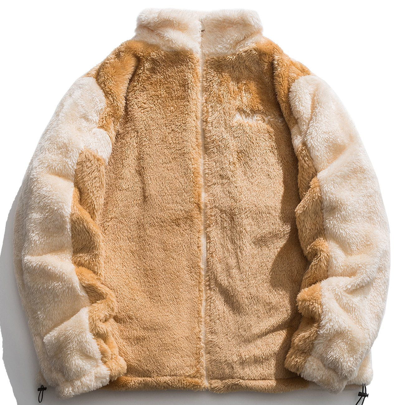 Eprezzy® - Patchwork Color Letter Embroidery Sherpa Winter Coat Streetwear Fashion - eprezzy.com