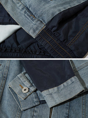 Eprezzy® - Patchwork Denim Jacket Streetwear Fashion - eprezzy.com