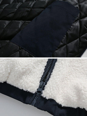 Eprezzy® - Patchwork Embroidery Letter Sherpa Winter Coat Streetwear Fashion - eprezzy.com