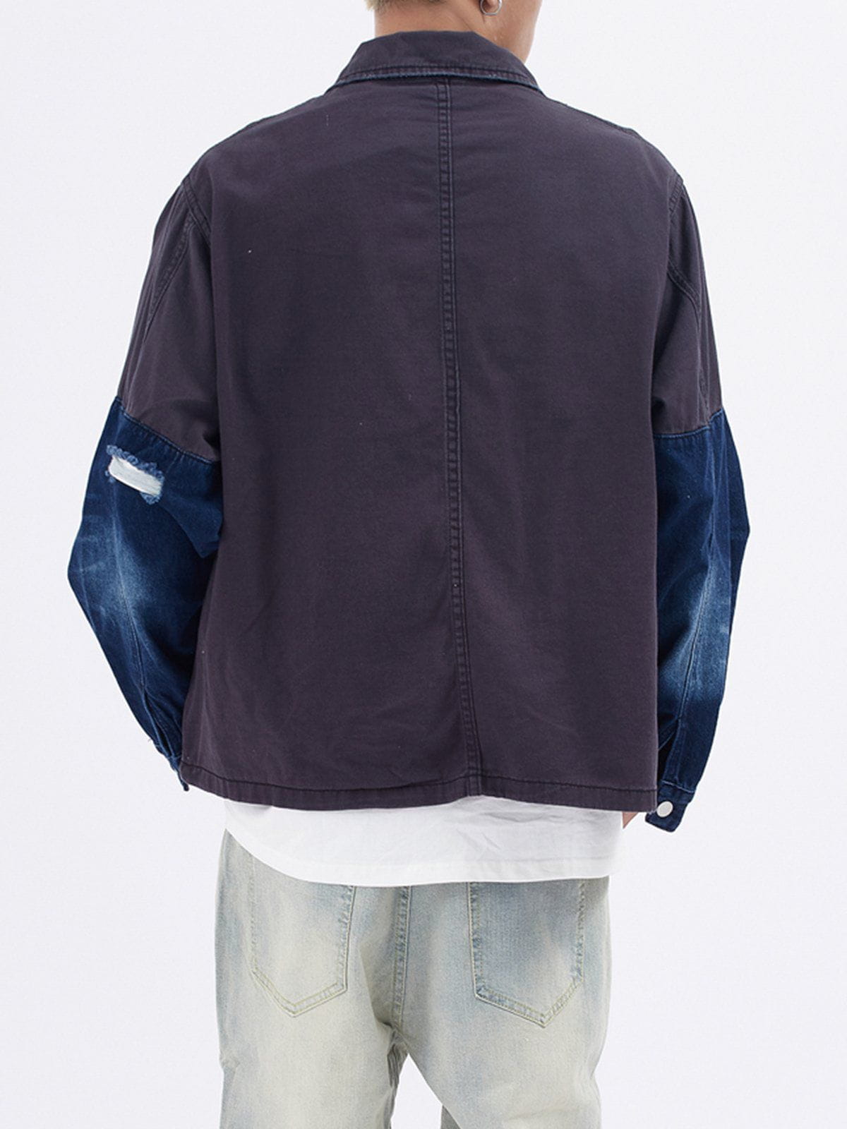 Eprezzy® - Patchwork Multi-pocket Denim Jacket Streetwear Fashion - eprezzy.com