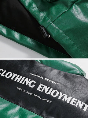 Eprezzy® - Patchwork PU Winter Coat Streetwear Fashion - eprezzy.com