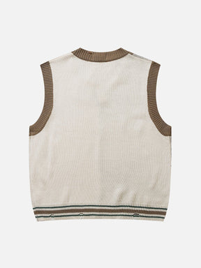 Eprezzy® - Patchwork Plaid Sweater Vest Streetwear Fashion - eprezzy.com
