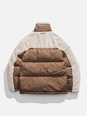 Eprezzy® - Patchwork Pockets Sherpa Winter Coat Streetwear Fashion - eprezzy.com