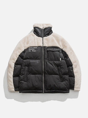 Eprezzy® - Patchwork Pockets Sherpa Winter Coat Streetwear Fashion - eprezzy.com