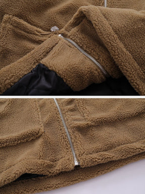 Eprezzy® - Patchwork Pointed Ears Sherpa Jacket Streetwear Fashion - eprezzy.com