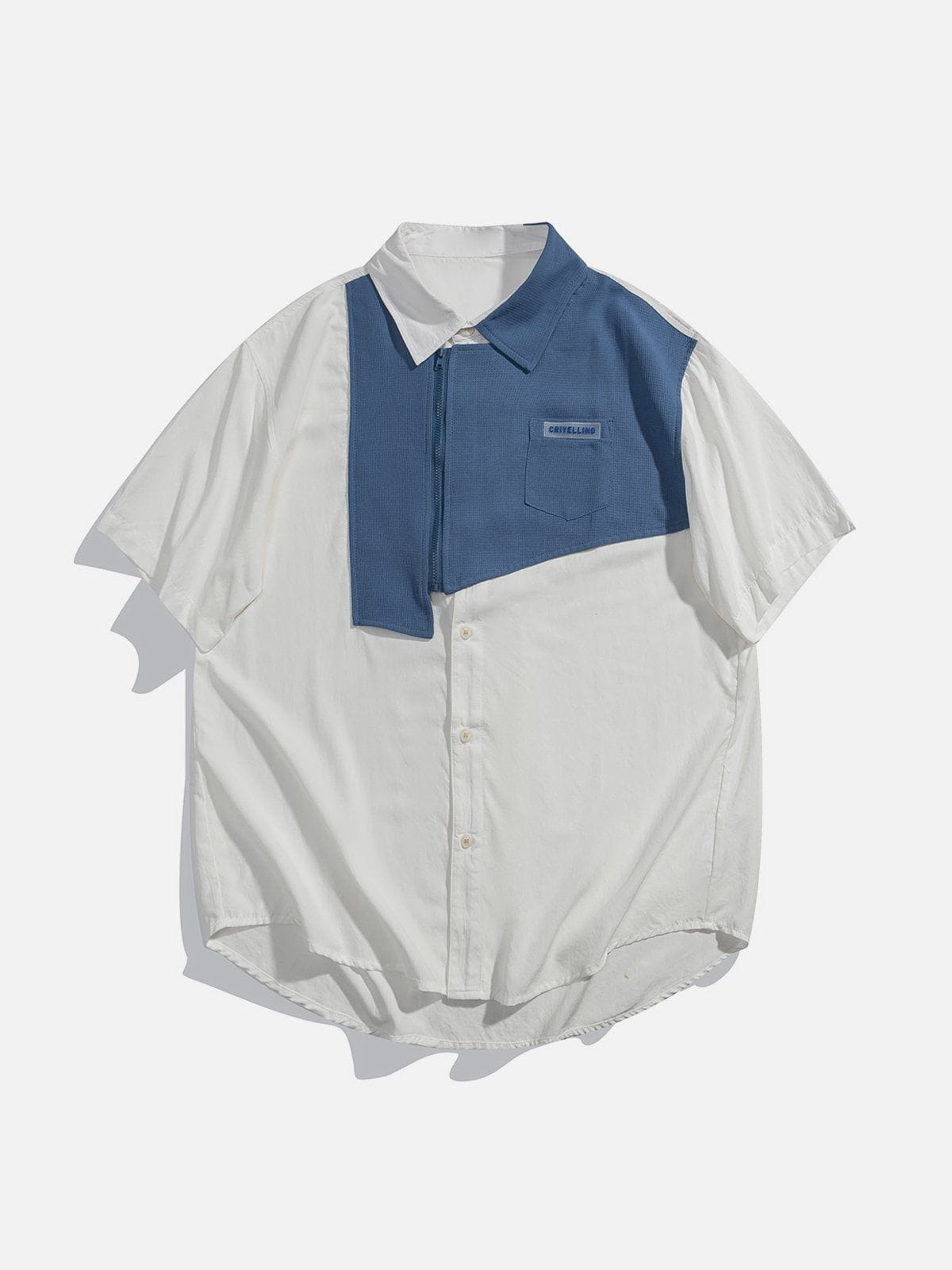 Eprezzy® - Patchwork Short Sleeve Shirt Streetwear Fashion - eprezzy.com