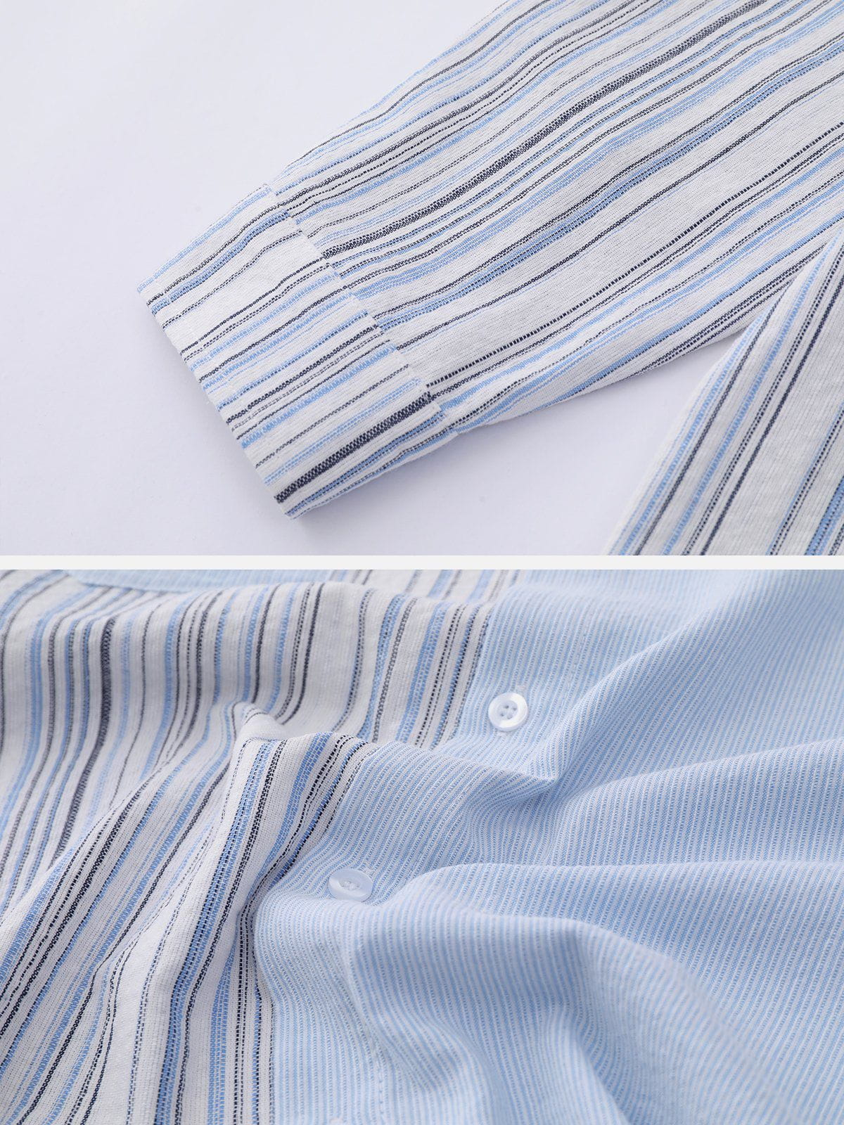Eprezzy® - Patchwork Stripe Long Sleeve Shirt Streetwear Fashion - eprezzy.com