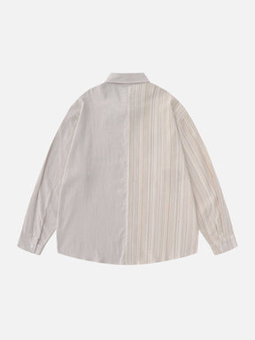 Eprezzy® - Patchwork Stripe Long Sleeve Shirt Streetwear Fashion - eprezzy.com