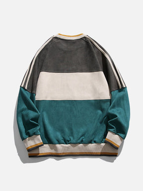 Eprezzy® - Patchwork Stripe Sleeve Sweatshirt Streetwear Fashion - eprezzy.com