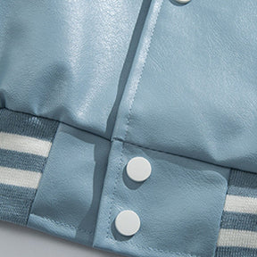 Eprezzy® - Patchwork Towel Embroidery PU Jacket Streetwear Fashion - eprezzy.com