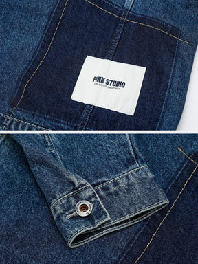 Eprezzy® - Patchwork Washed Holes Denim Jacket Streetwear Fashion - eprezzy.com