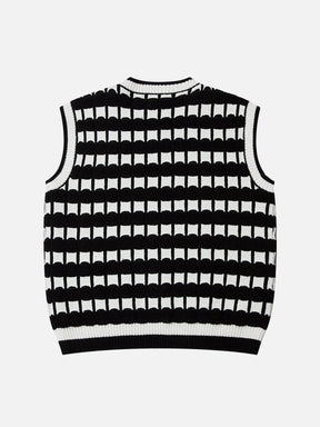Eprezzy® - Plaid Stripe Sweater Vest Streetwear Fashion - eprezzy.com