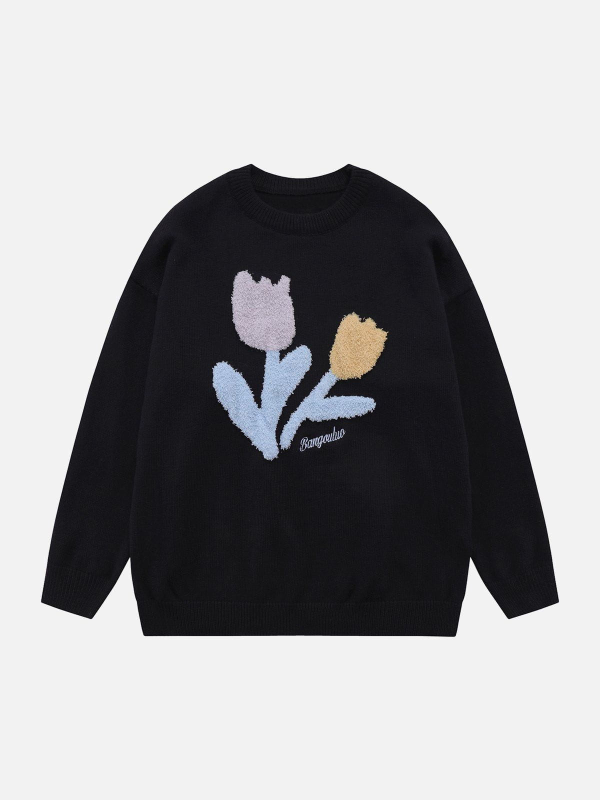 Eprezzy® - Plush Flowers Sweater Streetwear Fashion - eprezzy.com