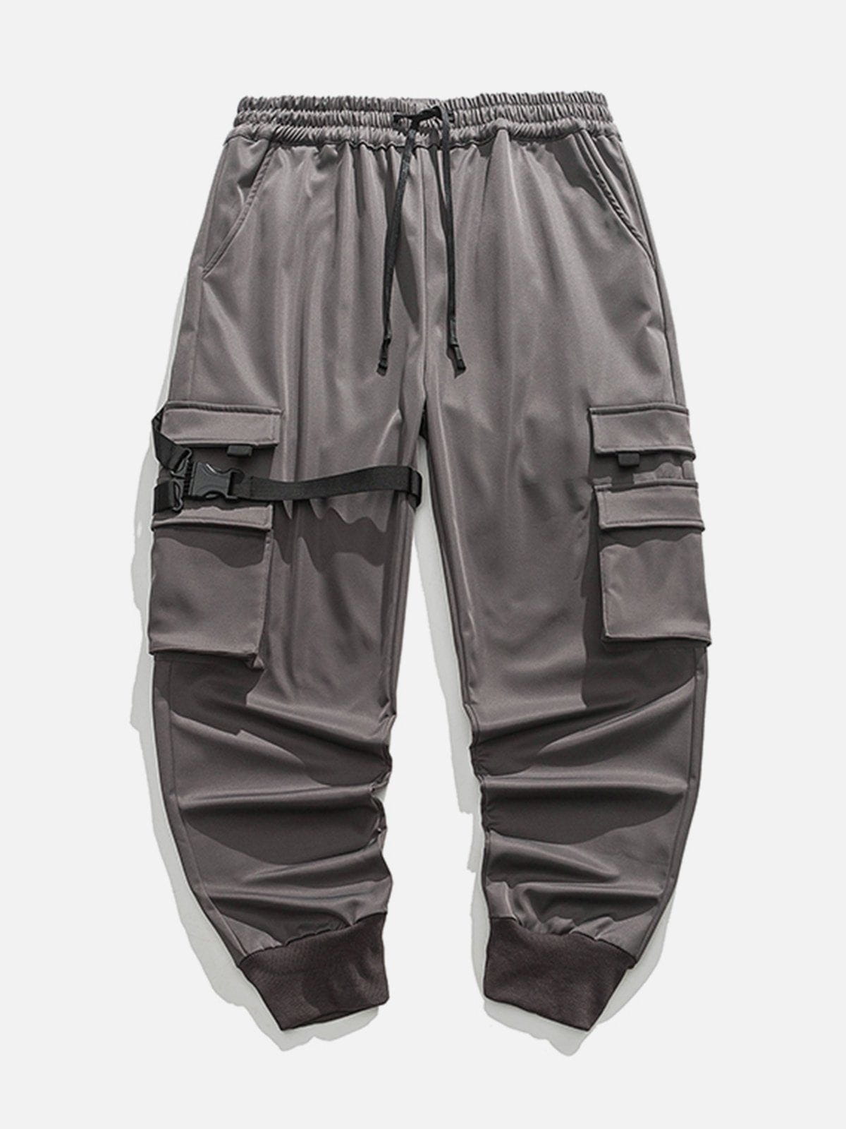 Eprezzy® - Pocket Woven Ribbon Cargo Pants Streetwear Fashion - eprezzy.com