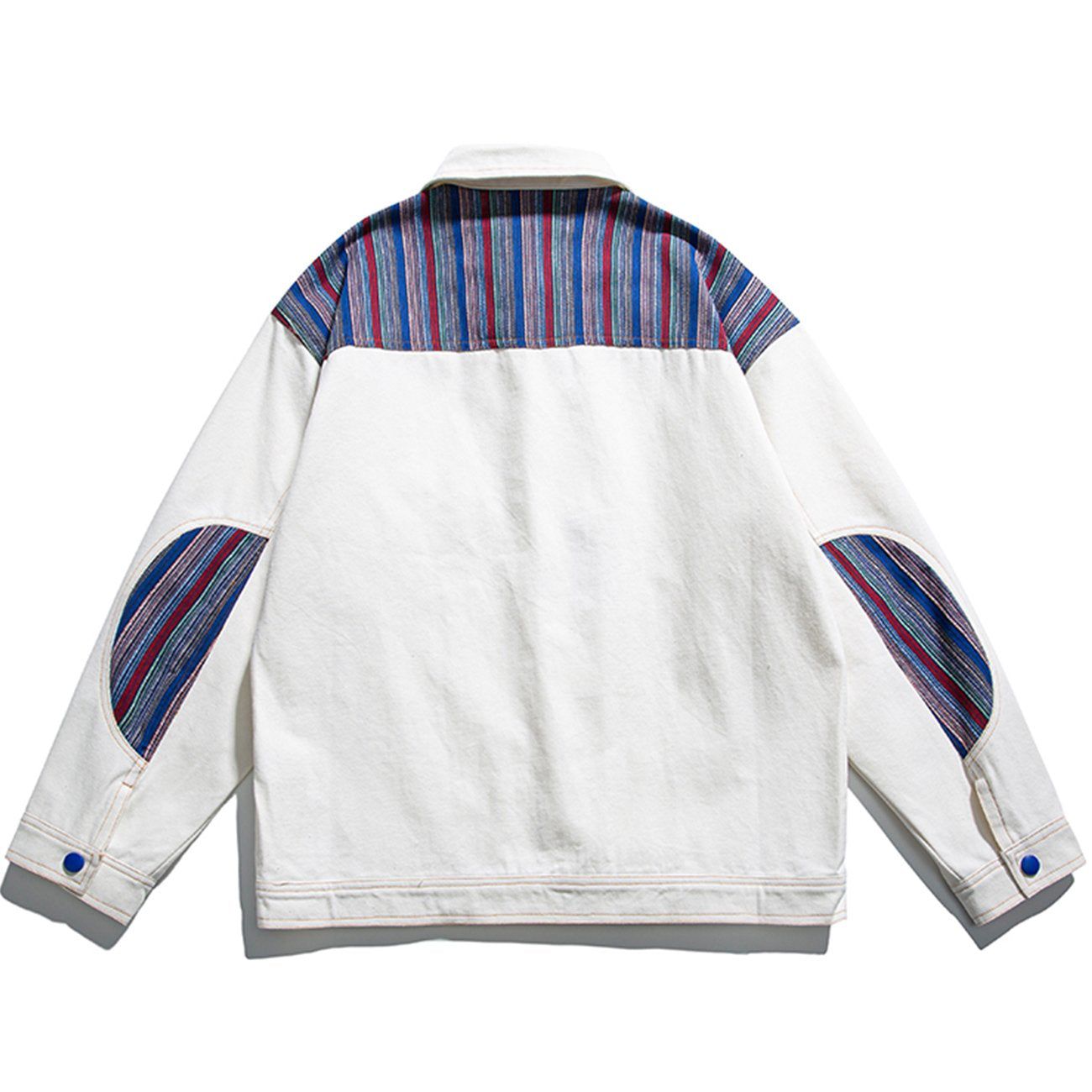 Eprezzy® - Pockets Patchwork Embroidered Color Block Jacket Streetwear Fashion - eprezzy.com
