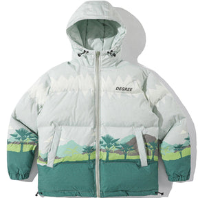 Eprezzy® - Print Forest Stitching Hooded Winter Coat Streetwear Fashion - eprezzy.com