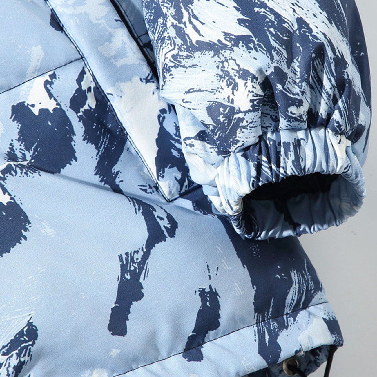 Eprezzy® - Printed Snow Mountain Hooded Puffer Jacket Streetwear Fashion - eprezzy.com