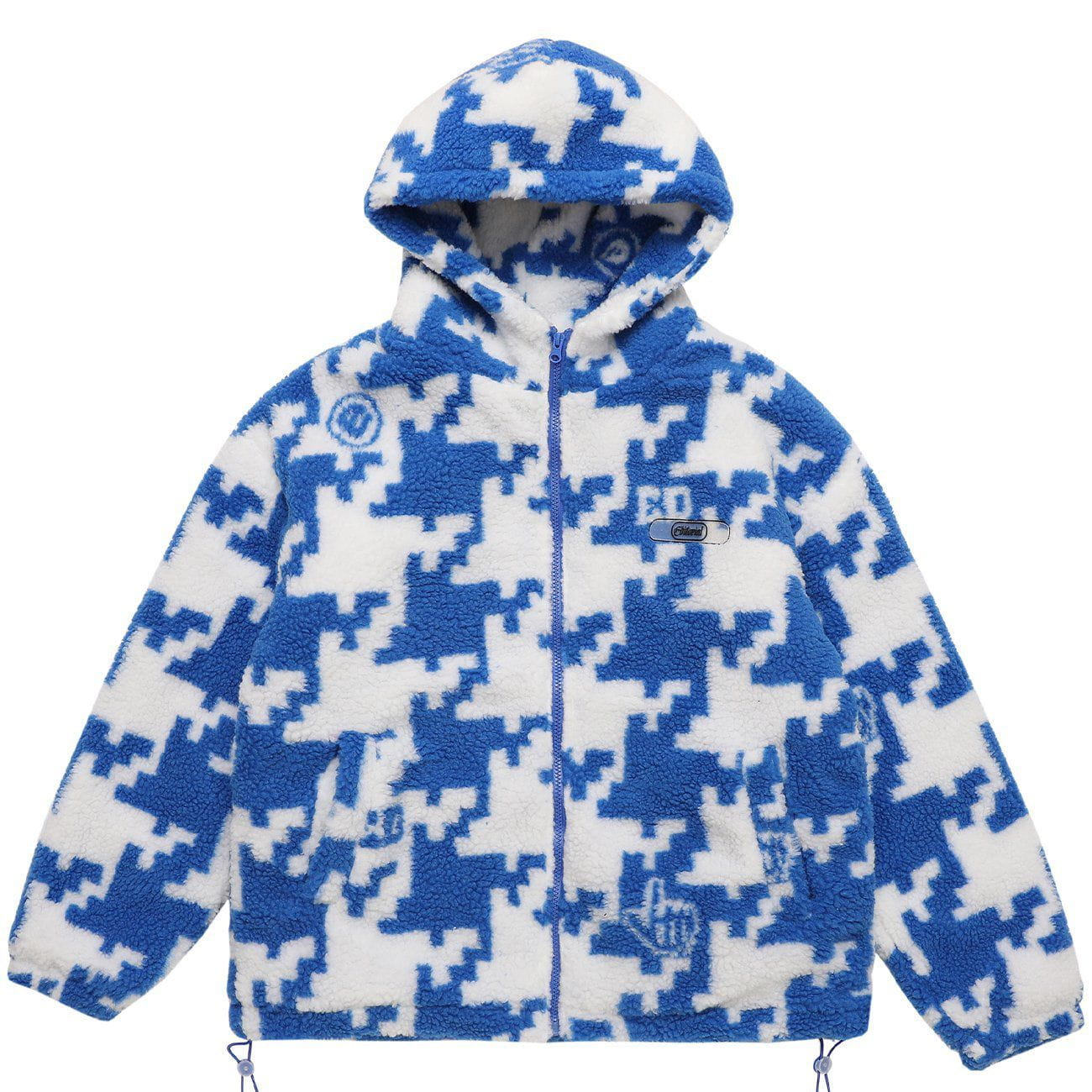 Eprezzy® - Puzzle Print Sherpa Winter Coat Streetwear Fashion - eprezzy.com