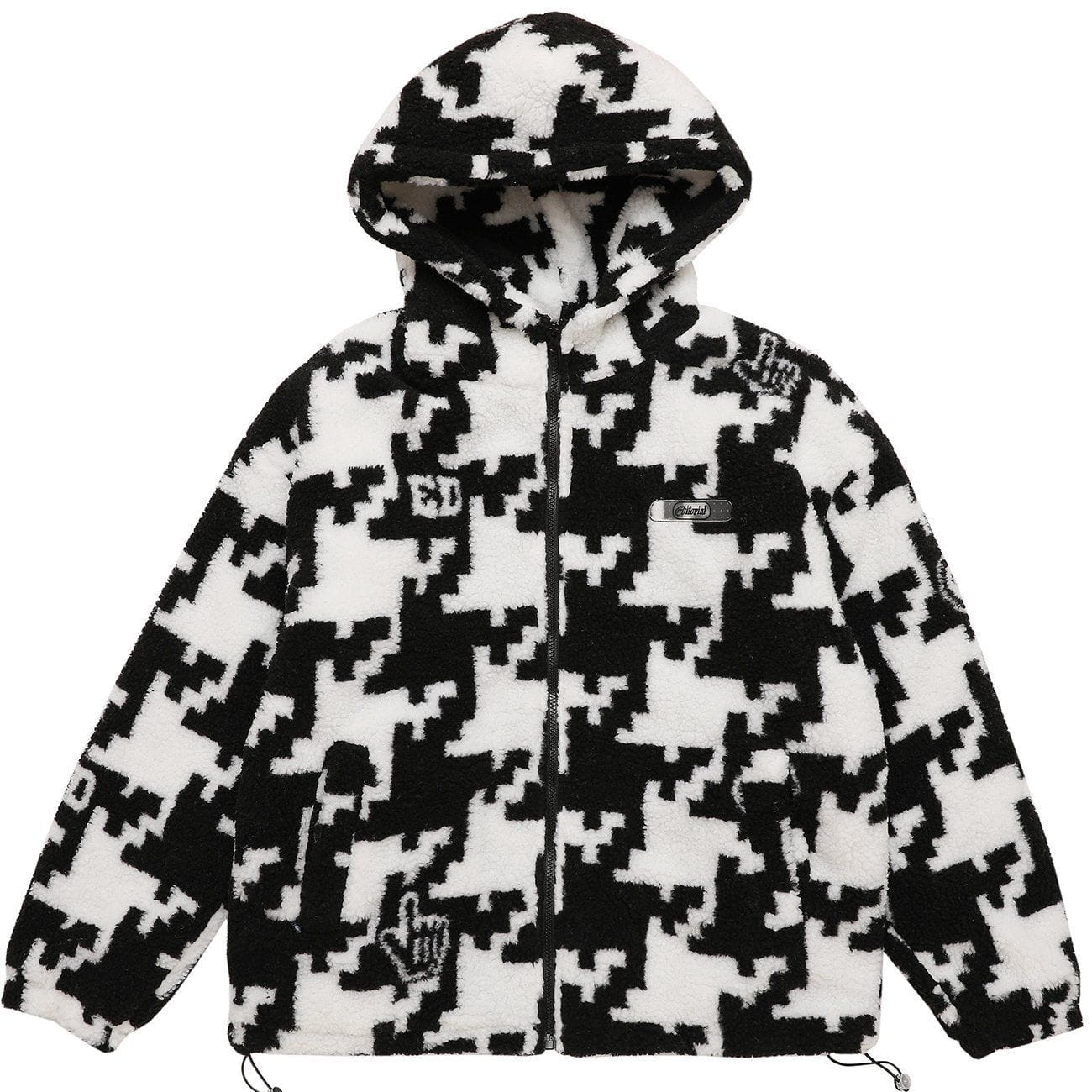 Eprezzy® - Puzzle Print Sherpa Winter Coat Streetwear Fashion - eprezzy.com