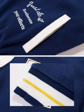 Eprezzy® - R baseball Embroidery Varsity Jacket Streetwear Fashion - eprezzy.com