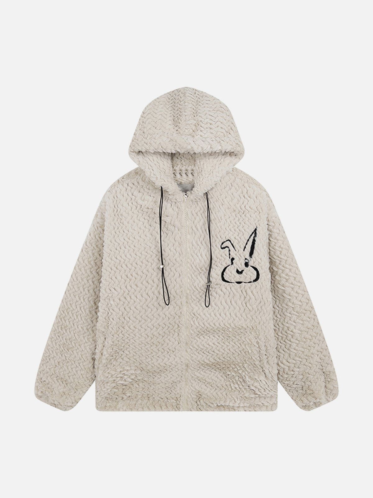 Eprezzy® - Rabbit Embroidery Sherpa Coat Streetwear Fashion - eprezzy.com
