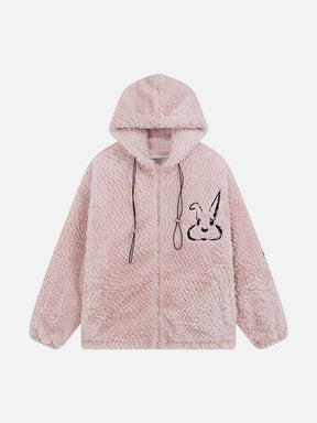Eprezzy® - Rabbit Embroidery Sherpa Coat Streetwear Fashion - eprezzy.com