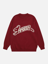 Eprezzy® - Rabbit Embroidery Sweater Streetwear Fashion - eprezzy.com