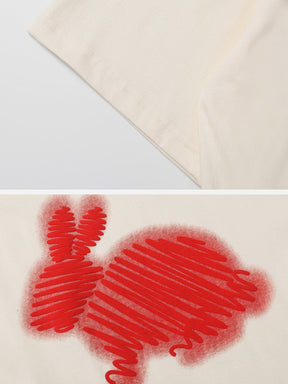 Eprezzy® - Rabbit Inkjet Print Tee Streetwear Fashion - eprezzy.com