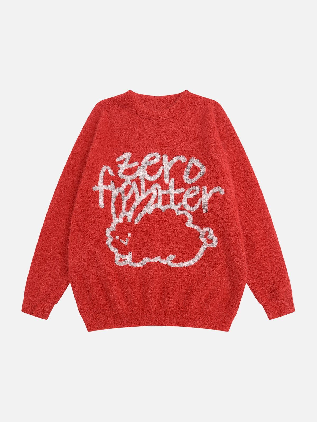 Eprezzy® - Rabbit Jacquard Mink-effect Knit Sweater Streetwear Fashion - eprezzy.com
