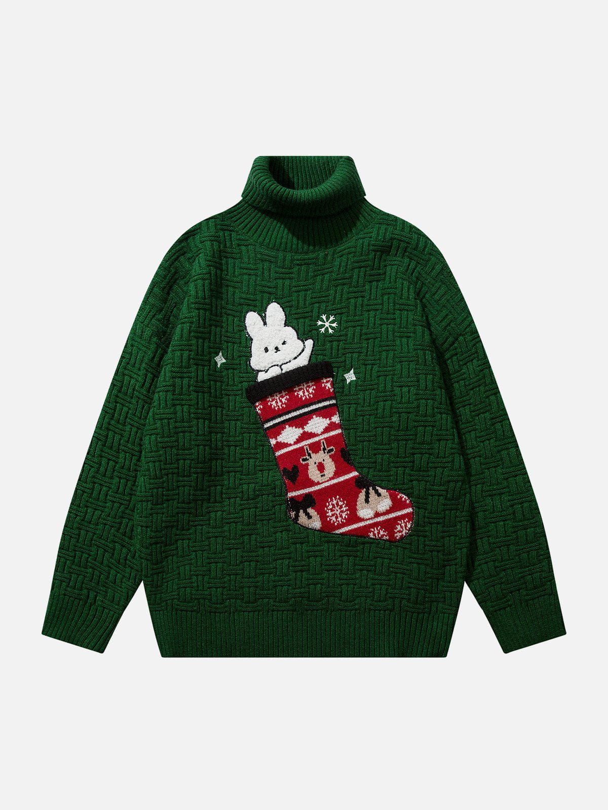 Eprezzy® - Rabbit Moose Embroidery Sweater Streetwear Fashion - eprezzy.com