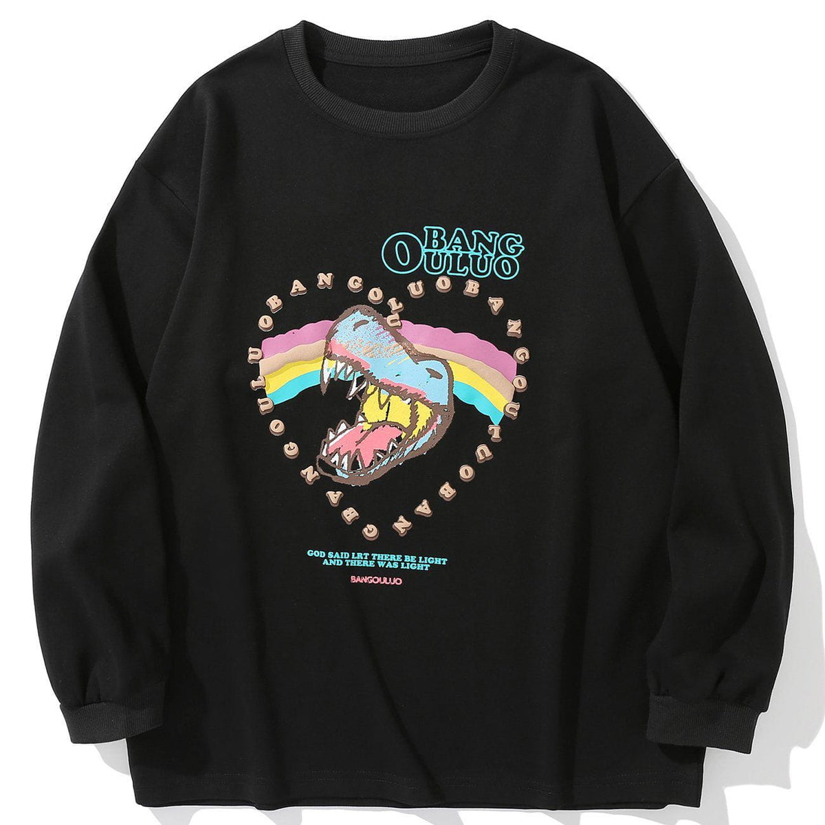 Eprezzy® - Rainbow Dinosaur Head Graphic Sweatshirt Streetwear Fashion - eprezzy.com