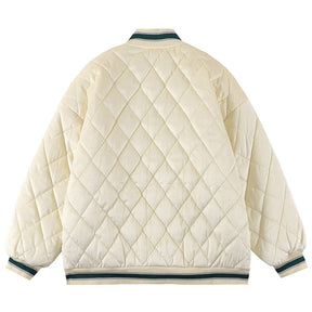 Eprezzy® - Rhomboid Embroidered Letters Jacket Streetwear Fashion - eprezzy.com