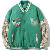 Eprezzy® - Rocket Astronaut Embroidery Patchwork Bandana Winter Coat Streetwear Fashion - eprezzy.com