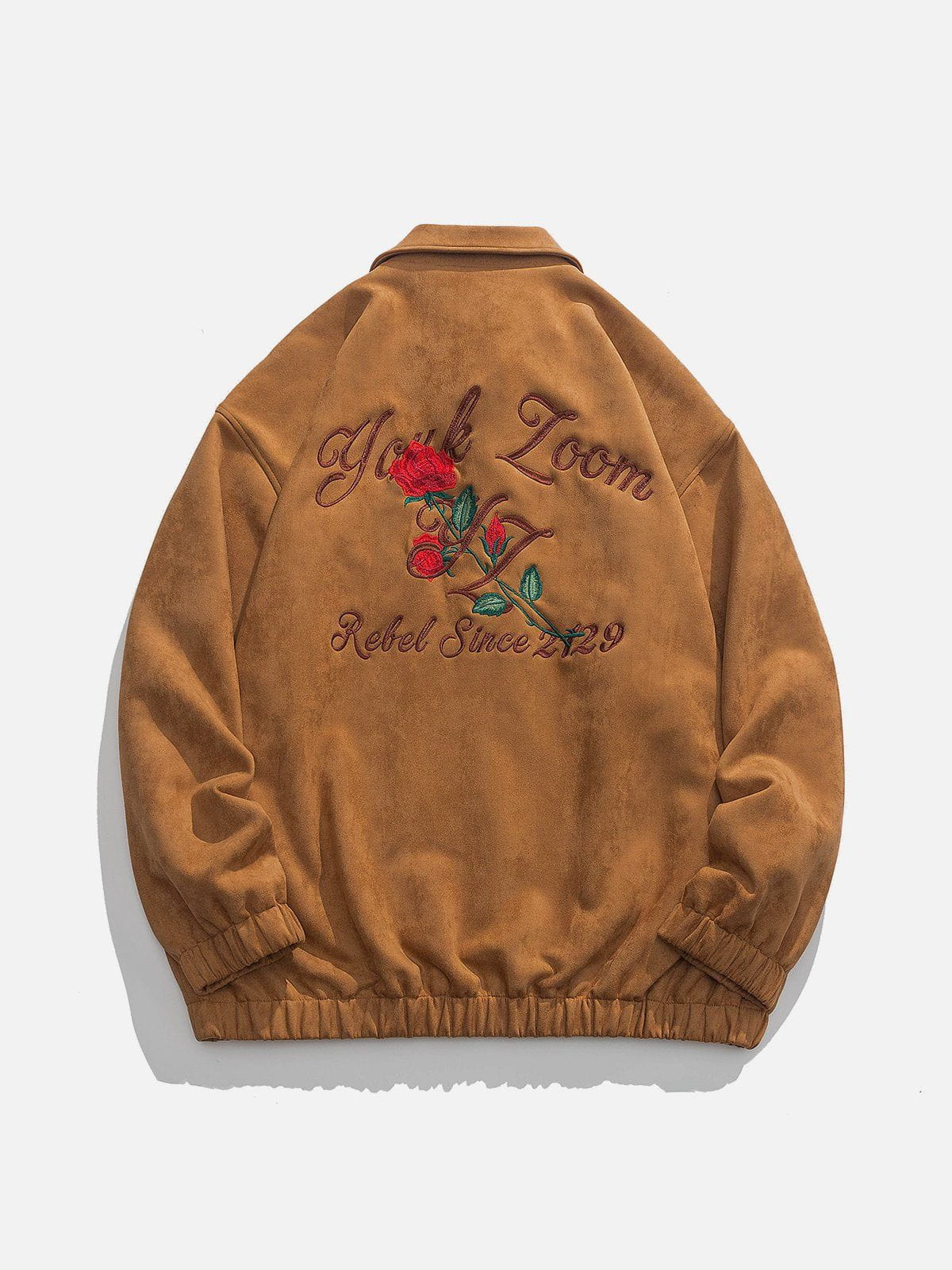 Eprezzy® - Rose Embroidery Jacket Streetwear Fashion - eprezzy.com