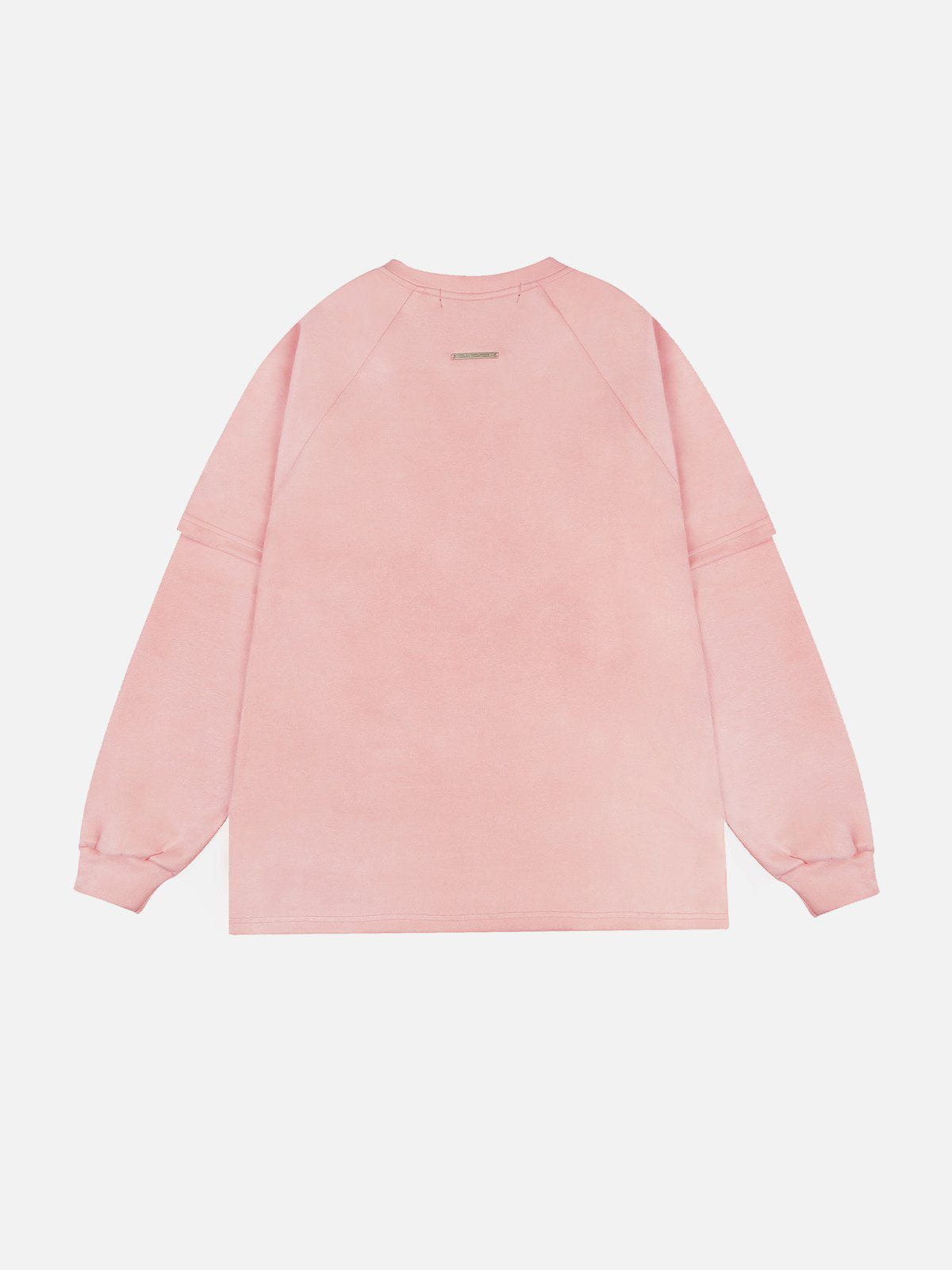 Eprezzy® - Rose Print Suede Sweatshirt Streetwear Fashion - eprezzy.com